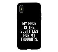 Mon Visage est Le sous-Titre de Mes pensées Witty Observational Coque pour iPhone X/XS