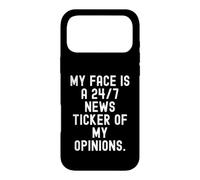 Mon Visage est Un Journal d'actualités 24 Heures sur 24, 7 Jours sur 7, de Mes Opinions Witty Coque pour iPhone 17 Pro Max