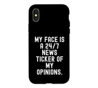 Mon Visage est Un Journal d'actualités 24 Heures sur 24, 7 Jours sur 7, de Mes Opinions Witty Coque pour iPhone X/XS
