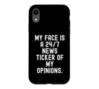 Mon Visage est Un Journal d'actualités 24 Heures sur 24, 7 Jours sur 7, de Mes Opinions Witty Coque pour iPhone XR