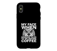 Mon Visage Quand Quelqu'un me Parle Avant Coffee Owl Coque pour iPhone X/XS