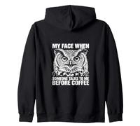 Mon Visage Quand Quelqu'un me Parle Avant Coffee Owl Sweat à Capuche