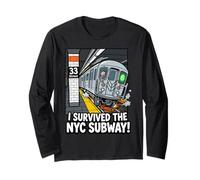 Mon Voyage à New York est drôle : « J'Ai survécu au métro de New York » Manche Longue