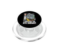 Mon Voyage à New York est drôle : « J'Ai survécu au métro de New York » PopSockets PopGrip pour MagSafe