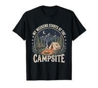 Mon W nd Commence au Camping - Funny Camping Outdoor T-Shirt Graphique avec Valeur