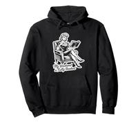 Mon week-end est complet - Vintage Pin Up Girl Reading Sweat à Capuche