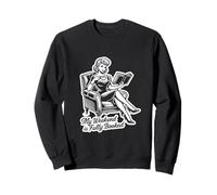 Mon week-end est complet - Vintage Pin Up Girl Reading Sweatshirt