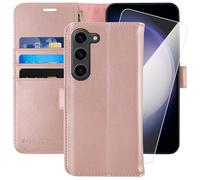 MON00ASAY Étui portefeuille pour Galaxy S23+Plus 5G [blocage RFID] Étui portefeuille en cuir avec porte-cartes de crédit pour Samsung Galaxy S23+Plus 5G 6,6" Or rose