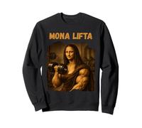 Mona Lifta Muscle Mona Lisa Lifting Weights Bodybuilding Gym Sweatshirt