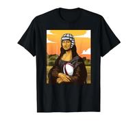 Mona Lisa Aime Le Rugby! Funny Rugby Fan T-Shirt Graphique avec Valeur