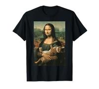 Mona Lisa avec Chat Orange Peinture d'art drôle T-Shirt