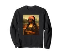 Mona Lisa Black Woman Rasta Melanin Girl Bandana Tresses Sweatshirt