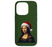 Mona Lisa Bonnet de Père Noël avec découpe Coque pour iPhone 14 Pro