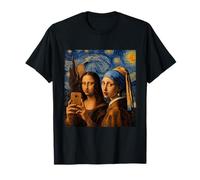 Mona Lisa Boucles d'oreilles en Forme de tête de Canard avec Perles pour Selfie Nuit étoilée T-Shirt