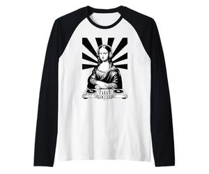 Mona Lisa Casque DJ Renaissance Art Musique Lover Manche Raglan