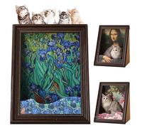 Mona Lisa Cat Bed, Mona Lisa Cat Scratcher Bed, Cat Living in Famous Painting, Art 4D Oil Painting Cats Frame Nest for Artist Kitten, Easy Assembly Pet Bed & Home Decor (G)