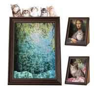 Mona Lisa Cat Bed, Mona Lisa Cat Scratcher Bed, Cat Living in Famous Painting, Art 4D Oil Painting Cats Frame Nest for Artist Kitten, Easy Assembly Pet Bed & Home Decor (F)