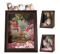 Mona Lisa Cat Bed, Mona Lisa Cat Scratcher Bed, Cat Living in Famous Painting, Art 4D Oil Painting Cats Frame Nest for Artist Kitten, Easy Assembly Pet Bed & Home Decor (D)