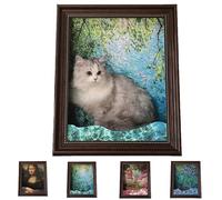 Mona Lisa Cat Bed, Mona Lisa Cat Scratcher Beds, Living in Famous Painting, Famous Art 4D Oil Painting Frame Cardboard Cat House, Easy-to-Assemble (04)