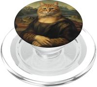 Mona Lisa Cat, Leonardo Davinci Renaissance Parodie Art PopSockets PopGrip pour MagSafe