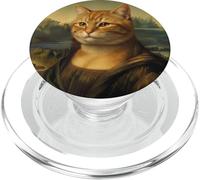 Mona Lisa Cat, Leonardo Davinci Renaissance Parodie Art PopSockets PopGrip pour MagSafe