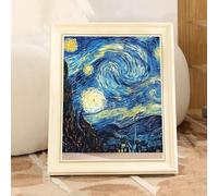 Mona Lisa Cat Scratcher Bed, Art 4D Oil Painting Cat Frame Nest for Artist Kitten, Cardboard House & Scratcher, House with Vintage Art Picture Frames (Starry Sky)