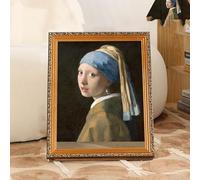 Mona Lisa Cat Scratcher Bed, Art 4D Oil Painting Cat Frame Nest for Artist Kitten, Cardboard House & Scratcher, House with Vintage Art Picture Frames (Pearl Maiden)