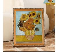 Mona Lisa Cat Scratcher Bed, Art 4D Oil Painting Cat Frame Nest for Artist Kitten, Cardboard House & Scratcher, House with Vintage Art Picture Frames (Sunflower)