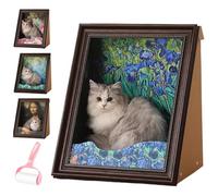 Mona Lisa Cat Scratcher Bed,Famous Oil Painting Frame Cardboard Cat House,Art 4D Oil Painting Frame Nest for Kitten,Creative Home Decoration