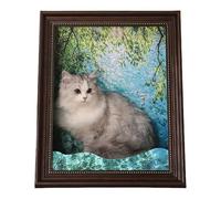 Mona Lisa Cat Scratcher Bed, Mona Lisa Cat Bed, Art 4D Oil Painting Frame Nest with Arm Front Panel, Easy-to-Assemble Bed Couch Cave Condo Creative Home Decoration (D)