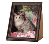 Mona Lisa Cat Scratcher Bed, Mona Lisa Cat Bed, Art 4D Oil Painting Frame Nest with Arm Front Panel, Easy-to-Assemble Bed Couch Cave Condo Creative Home Decoration (C)