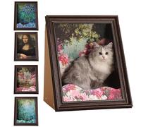 Mona Lisa Cat Scratcher Beds, Living in Famous Painting, Art 4d Oil with Arm Front Panel, Mona Lisa Cat House, Easy-to-Assemble (B)