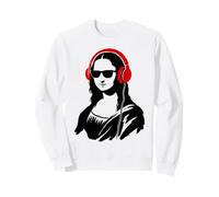 Mona Lisa écoute de la Musique drôle Cool Art et mélomane Sweatshirt