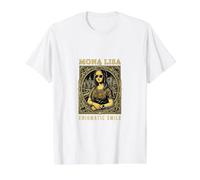 Mona Lisa Enigmatic Smile - Art Moderne T-Shirt Graphique avec Valeur, Homme, Blanc, L