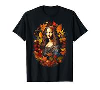 Mona Lisa Feuilles Art Femmes Portrait Graphique Mona Lisa T-Shirt