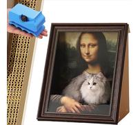 Mona Lisa Griffoir pour chat, cadre célèbre peinture à l'huile, maison en carton pour chat avec bras et panneau avant, facile à assembler, lit, canapé, grotte, copropriété, décoration créative de la