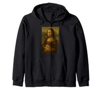 Mona Lisa Holding Football Vintage Sports Art Drôle Sweat à Capuche