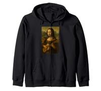 Mona Lisa Jouant de la Guitare Renaissance Guitariste Musicien Art Sweat à Capuche