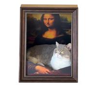 Mona Lisa Lit griffoir pour chat - Chat vivant dans une peinture célèbre, cadre de peinture à l'huile | Planche à aiguiser pour chatons de petite, moyenne et grande taille
