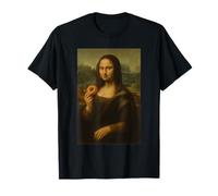 Mona Lisa Manger Donut Drôle Dessert Vintage Art T-Shirt