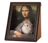 Mona Lisa Nid pour chat Peinture à l'huile Cadre d'art multifonction Maison pour chat Lit de couchage décoratif pour décoration d'intérieur