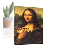 Mona Lisa Parody Bathroom Wall Art - Affiche Vintage Drôle « Holding Nose » | Décor D’humour De Toilette Inspiré De Léonard De | Impression Sur Bois Et Papier 30x40cm Pour La Décoration Intérieu