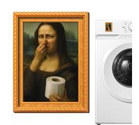 Mona Lisa Poster Nez Pressant - Bois, 3,15x2,36 pouces, Mur sur Toile Mona Lisa, Aimant décoratif | Cadre photo frigo drôle décoration humoristique, aimant de réfrigérateur pour cuisine, maison
