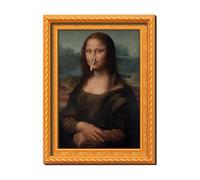 Mona Lisa Poster Nez Pressant - Bois, 3,15x2,36 pouces, Mur sur Toile Mona Lisa, Aimant décoratif | Cadre photo frigo drôle décoration humoristique, aimant de réfrigérateur pour cuisine, maison