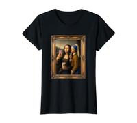 Mona Lisa Selfie with Girl Pearl Earring Funny Art T-Shirt Graphique avec Valeur