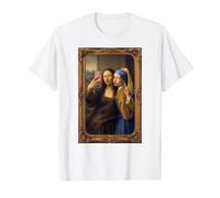 Mona Lisa Selfie with Girl Pearl Earring Funny Art T-Shirt Graphique avec Valeur