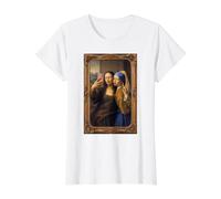 Mona Lisa Selfie with Girl Pearl Earring Funny Art T-Shirt Graphique avec Valeur