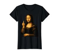 Mona Lisa Showing Middle Finger Funny Sarcastic Graphic T-Shirt Graphique avec Valeur