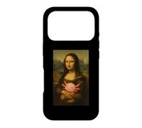 Mona Lisa Tenant bébé Axolotl Funny Da Vinci Peinture Coque pour iPhone 17 Pro