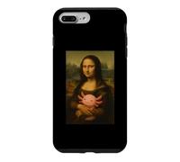Mona Lisa Tenant bébé Axolotl Funny Da Vinci Peinture Coque pour iPhone 7 Plus/8 Plus